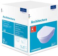 Villeroy & Boch Architectura combipack - hangend toilet diepspoel met toiletzitting - met softclose en quickrelease wit 5684h101 - thumbnail