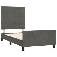 Bedframe zonder matras 120x200 cm fluweel donkergrijs - thumbnail