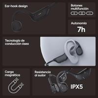 KSIX Astro 2 draadloze sporthoofdtelefoon, microfoon voor oproepen, open oorcomfort tijdens het hardlopen, spraakassistent, waterdicht, bediening met knoppen, 7 uur autonomie, mat - thumbnail