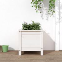 VidaXL Plantenbak 40x40x39 cm massief grenenhout wit - thumbnail
