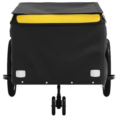 VidaXL Fietstrailer 45 kg ijzer zwart en geel VidaXL Fietstrailer 45 kg ijzer zwart en geel