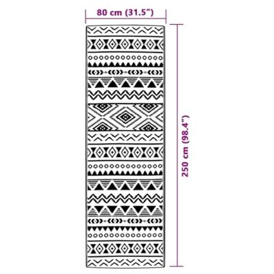 Buitenkleed ARAKIL 80x250 cm polypropeen zwart