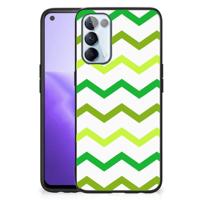 OPPO Reno5 5G | Find X3 Lite Back Case Zigzag Groen - thumbnail