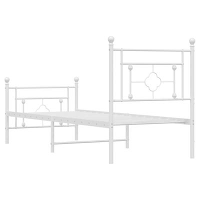 Bedframe met hoofd- en voeteneinde metaal wit 100x190 cm