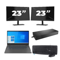 Lenovo IdeaPad Flex 5 14ITL05 - Intel Core i3-11e Generatie - 14 inch - 16GB RAM - 256GB SSD - Windows 11 Home + 2x 23 inch Monitor - thumbnail