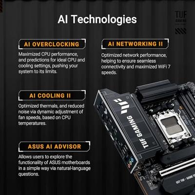 Asus TUF X870E-PLUS Moederbord Socket AMD AM5 Vormfactor ATX Moederbord chipset AMD® X870E Asus TUF X870E-PLUS Moederbord Socket AMD AM5 Vormfactor ATX Moederbord chipset AMD® X870E