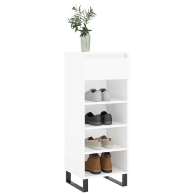 VidaXL Schoenenkast 40x36x105 cm bewerkt hout hoogglans wit