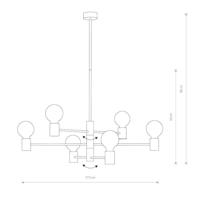 Lyora Zwarte hanglampRadius 6-lichts - 7932 - thumbnail