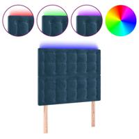 Hoofdbord LED 80x5x118/128 cm fluweel donkerblauw - thumbnail