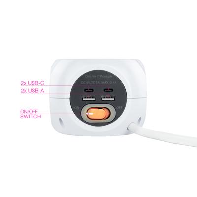 3-voudige Stekkerdoos met Schakelaar NANOCABLE 10.37.0001 1,4 m Wit