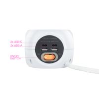 3-voudige Stekkerdoos met Schakelaar NANOCABLE 10.37.0001 1,4 m Wit - thumbnail