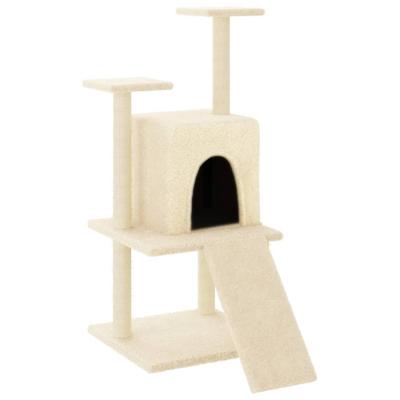 VidaXL Kattenmeubel met sisal krabpalen 110 cm crèmekleurig