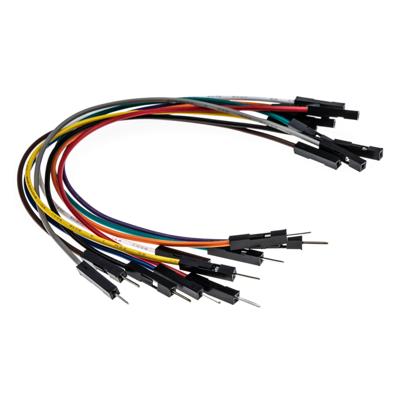MikroElektronika MIKROE-512 Jumperkabel Raspberry Pi®, Banana Pi, Arduino [10x Draadbrug-stekker - 10x Draadbrug-bus] 15.00 cm Bont