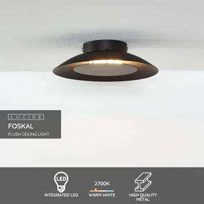 Lucide FOSKAL - Plafonnière - Ø 21,5 cm - LED - 1x6W 2700K - Zwart