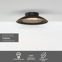 Lucide FOSKAL - Plafonnière - Ø 21,5 cm - LED - 1x6W 2700K - Zwart - thumbnail