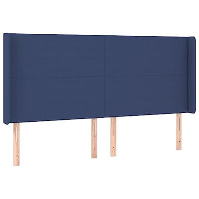 Boxspring met matras en LED stof blauw 160x200 cm