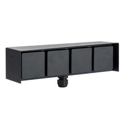 Buiten Wandstopcontact 4 Zwart