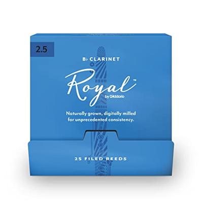 D&apos;Addario Woodwinds RCB0125-B25 Royal Bb klarinetriet, sterkte 2.5, 25 stuks, filed