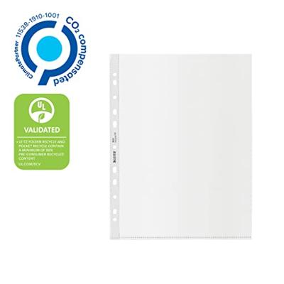 Leitz Recycle geperforeerde Maxi showtas, ft A4, 100 micron, gekorreld, doos van 25 stuks - thumbnail