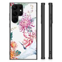 Samsung Galaxy S23 Ultra Dierenprint Telefoonhoesje Bird Flowers - thumbnail