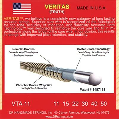 DR Strings VTA-11 Veritas Custom Light 11-50 westerngitaarsnaren