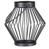 Solar LED Lantaarn Rotan 17 cm - Draadloos op zonne-energie - Grijs - thumbnail