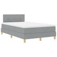 Boxspring bed met matras Lichtgrijs 120 x 190 cm Stof - thumbnail