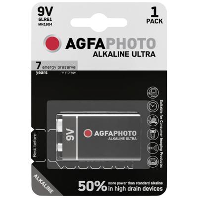 AgfaPhoto Ultra 6LR61 9V batterij (blok) Alkaline 9 V 1 stuk(s) AgfaPhoto Ultra 6LR61 9V batterij (blok) Alkaline 9 V 1 stuk(s)