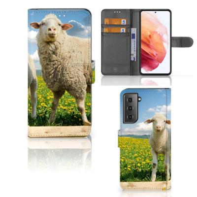 Samsung Galaxy S21 | Telefoonhoesje | Met pasjeshouder | Schaap en Lammetje