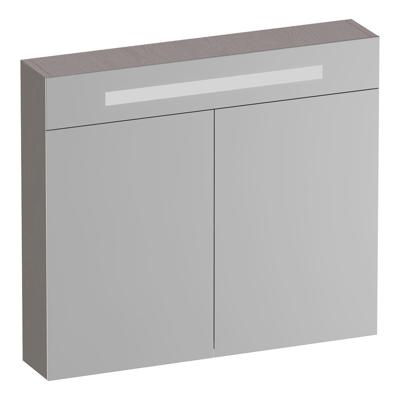Brauer Promise Deluxe Spiegelkast - 80 cm - met Verlichting - 2 Dubbelzijdige Spiegeldeuren - Timber Greige