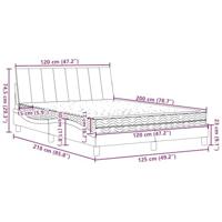 Bed met matras "Hanko" stof lichtgrijs 120x200 cm - thumbnail