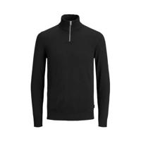 Jack - Jones Jjeemil Knit Half Zip Noos Trui Black - thumbnail
