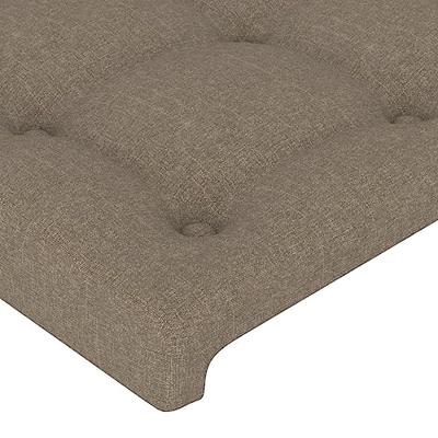 Hoofdbord met randen 147x16x118/128 cm stof taupe