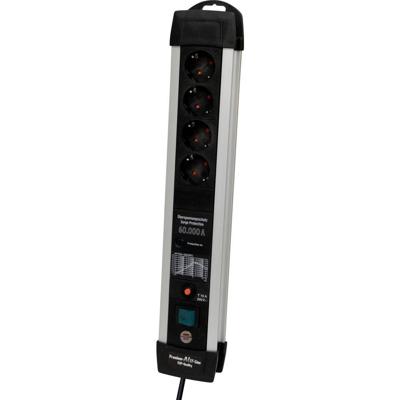 Brennenstuhl 1391010400 Overspanningsveilige stekkerdoos Zilver, Zwart Randaarde stekker 1 stuk(s)