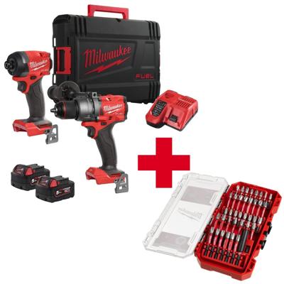 Milwaukee M18 FPP2A3-502X FUEL POWER PACK - 18V - incl. 5.0 Ah accu's [2st] en lader in koffer