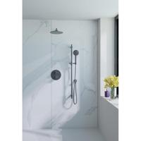 Fortifura Calvi Inbouw Regendoucheset - rond - thermostatisch - wandarm - glijstang - 25cm hoofddouche - handdouche rond - gladde doucheslang - Geborsteld Gunmetal PVD SW720556/SW720563/SW721165/SW721170/SW1183047/SW76 - thumbnail