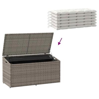 Tuinbox 110x50x58 cm poly rattan grijs Tuinbox 110x50x58 cm poly rattan grijs