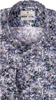 Thomas Maine Overhemd Blauwe Bloemen Allover Print Cutaway Tailored Fit - thumbnail