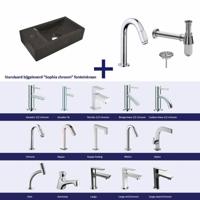 Fonteinset Natuursteen Links 36X18X9 cm Chroom Aqua Splash - thumbnail