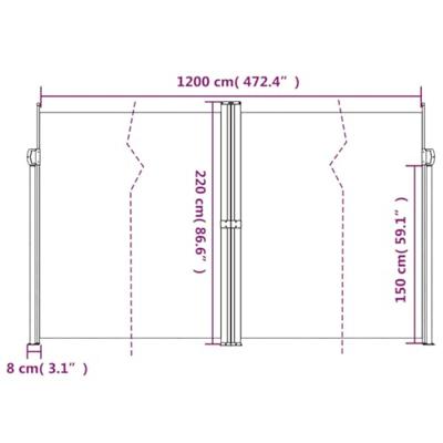 VidaXL Windscherm uittrekbaar 220x1200 cm taupe