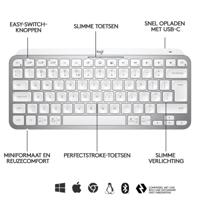 Logitech Wireless Keyboard - MX Keys Mini - LICHTGRIJS - Compact, Bluetooth, verlicht voor MAC, iOS, Windows, Linux, Android - thumbnail