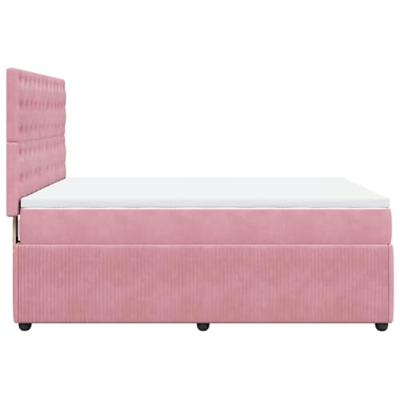 Boxspring met matras fluweel roze 160x200 cm