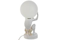 Bureaulamp Home ESPRIT Wit Gouden Hars Plastic 220 V 14 x 14 x 32 cm - thumbnail