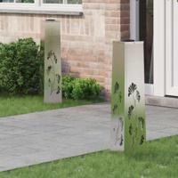 VidaXL Solar led pad licht 2 pcs zilver roestvrij staal - thumbnail