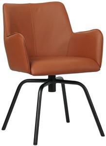 Cognac leren draaibare eetkamerstoel Jazz - Toledo Leer Natur (cognac leer)