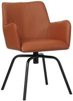 Cognac leren draaibare eetkamerstoel Jazz - Toledo Leer Natur (cognac leer) - thumbnail