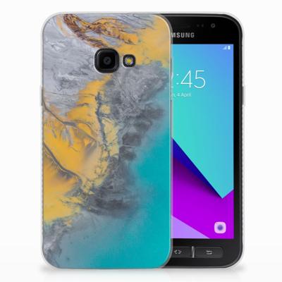 Samsung Galaxy Xcover 4 | Xcover 4s | TPU | Siliconen hoesje | Marble Blue Gold Samsung Galaxy Xcover 4 | Xcover 4s | TPU | Siliconen hoesje | Marble Blue Gold