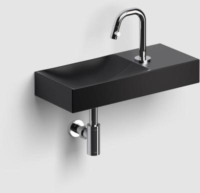 Clou Vale keramiek fontein 45x19x7cm kraangat rechts zwart mat CL/03.30162.01.R