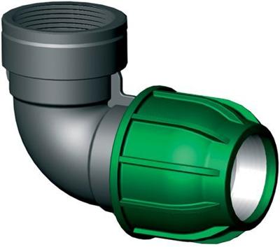 Knie 90 graden met binnendraad - buiskoppeling - 32 mm x 1"