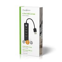 Nedis USB-Hub | USB-A Male | 4x USB A Female | 4-Poorts | 1 stuks - UHUBU2420BK - UHUBU2420BK - thumbnail
